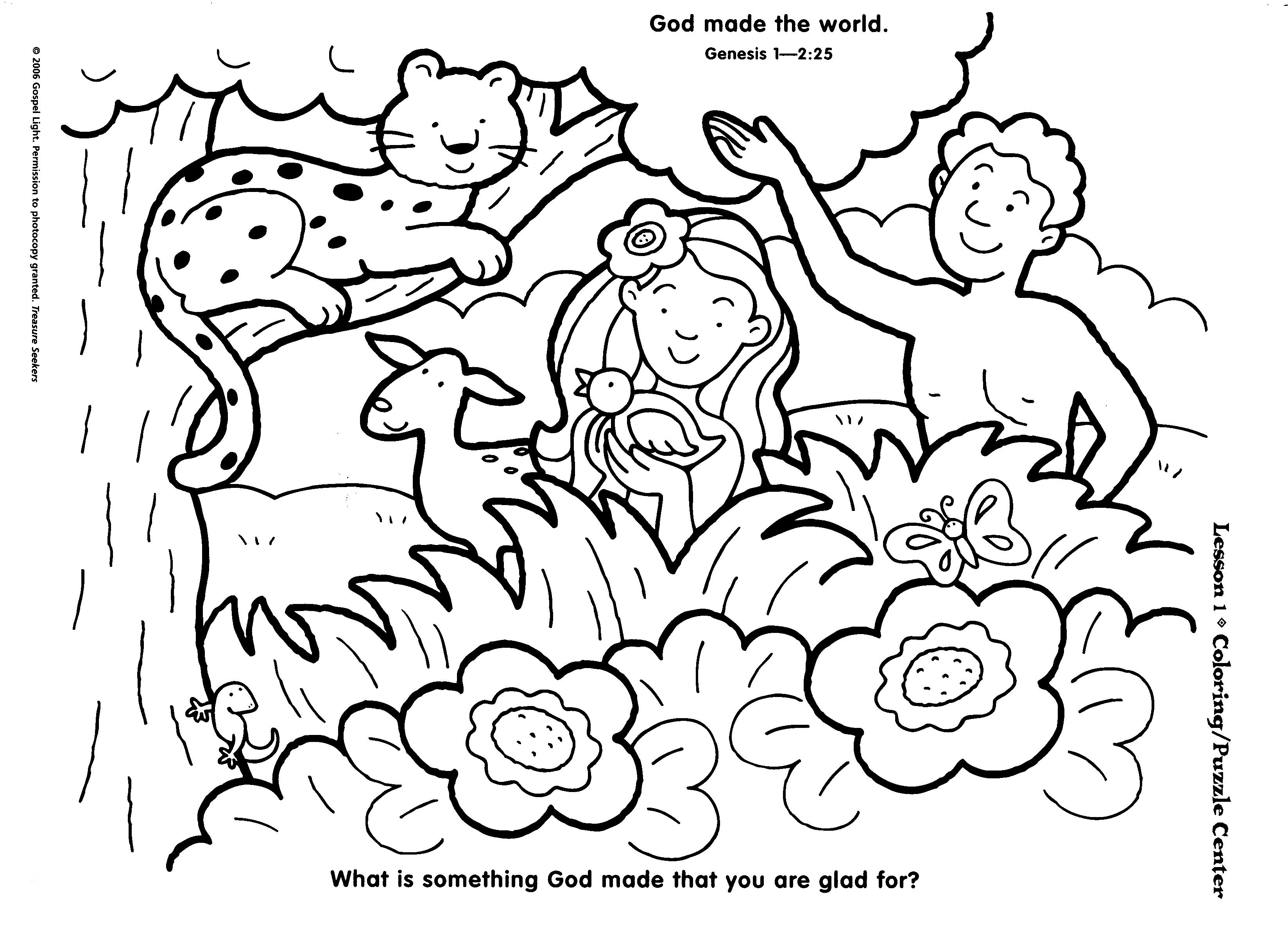 Free Days Of Creation Coloring Pages