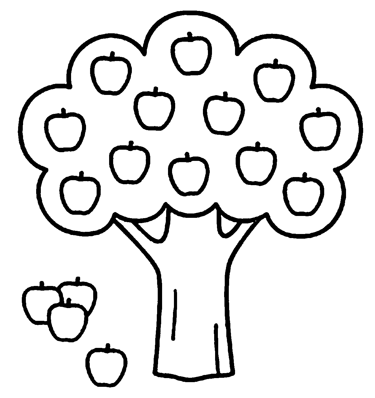Coloring Page Of An Apple Tree - Coloring Style Pages