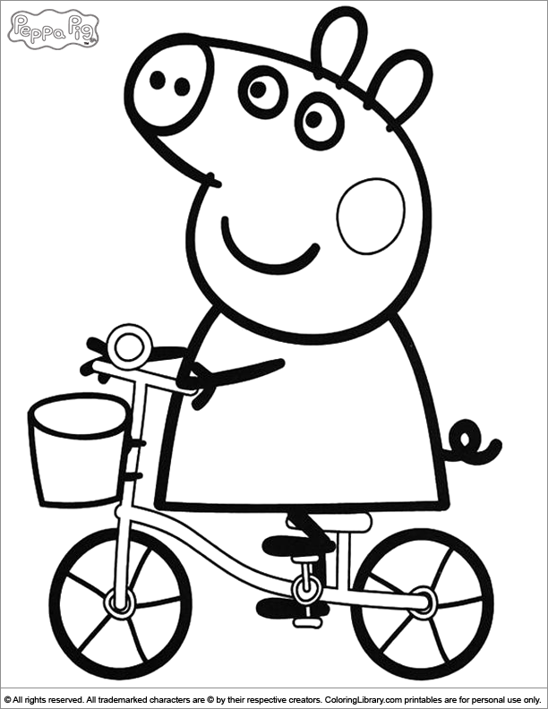 Peppa Pig Bike Coloring Pages Clip Art Library