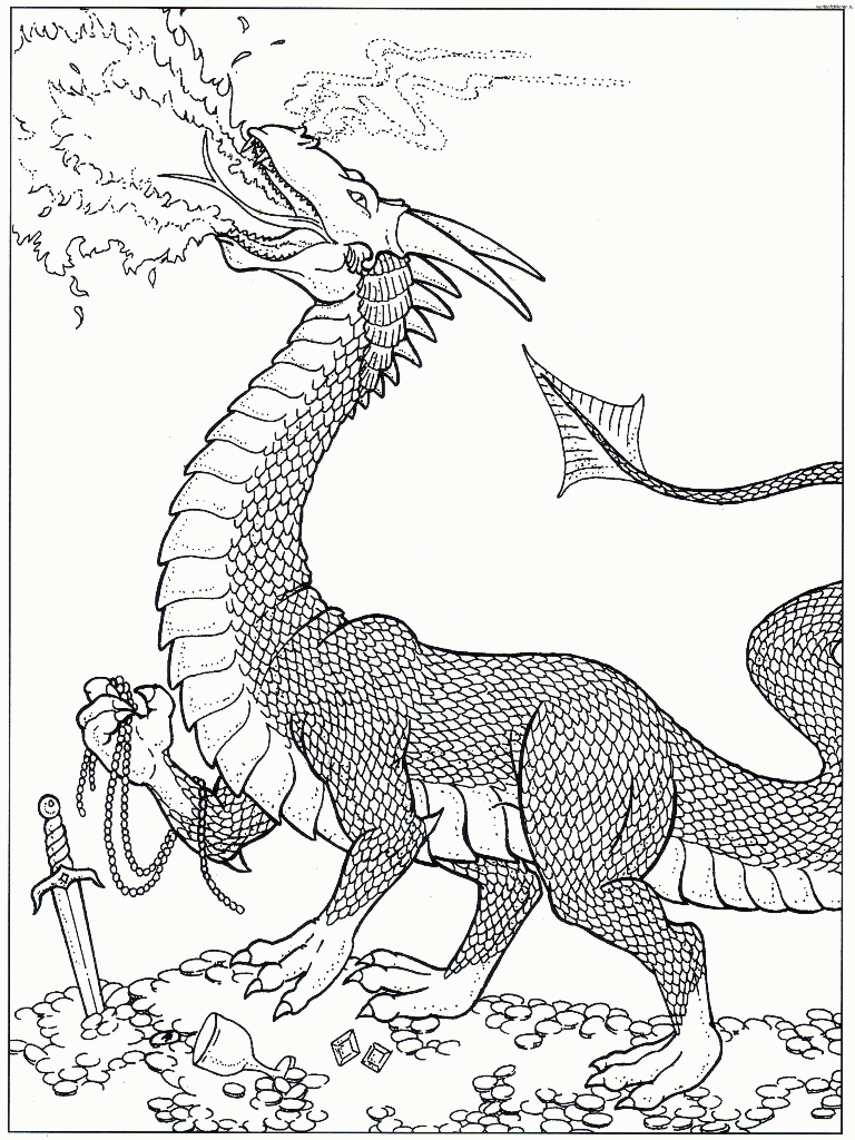 free blowing fire dragon coloring pages |Free coloring on Clipart Library