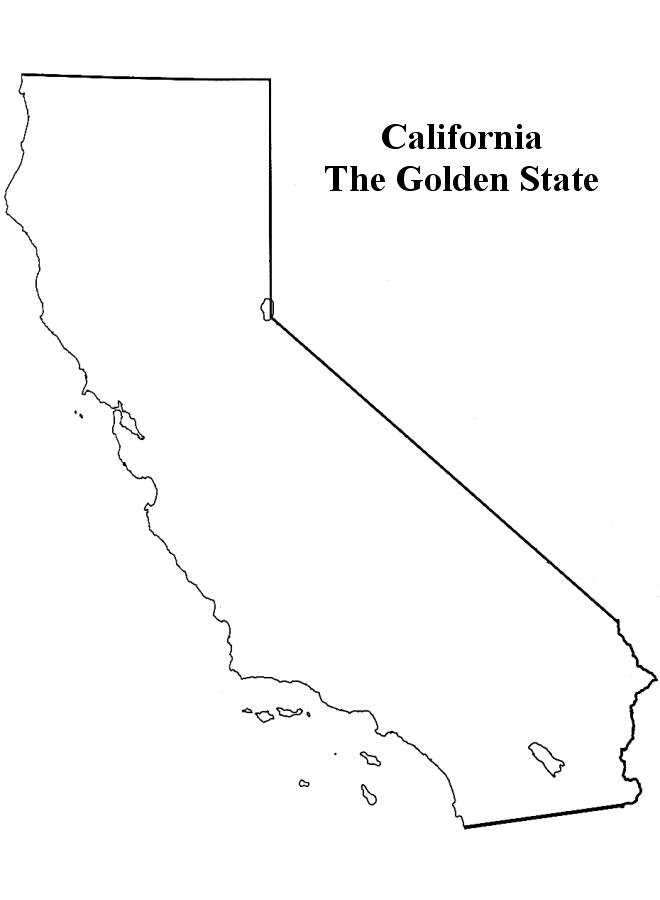 California Outline Coloring Page | Coloring Pages For All Ages