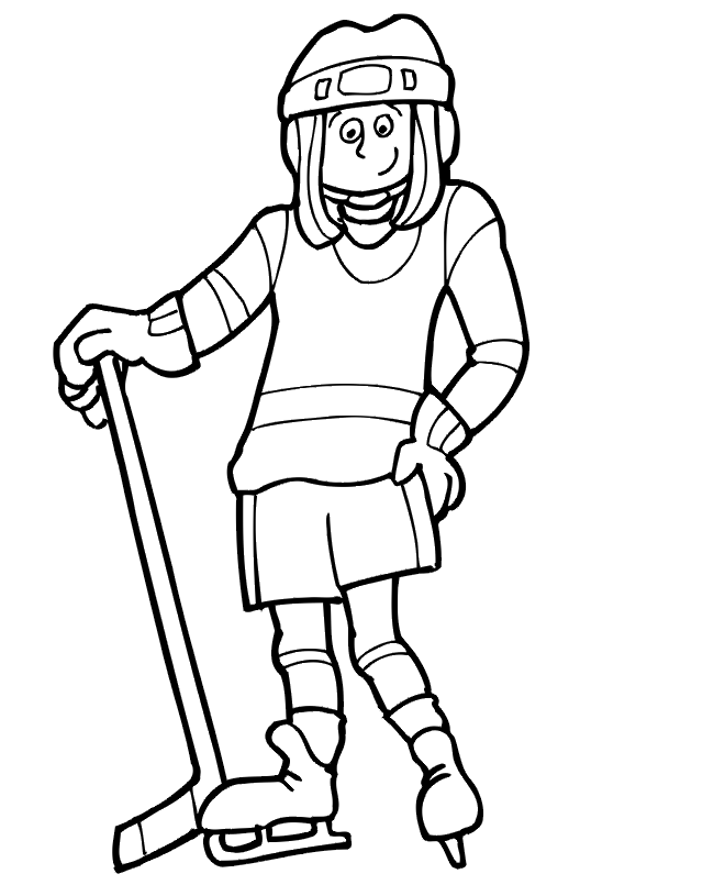 Hockey Player Coloring Page | Free Printable Coloring Pages