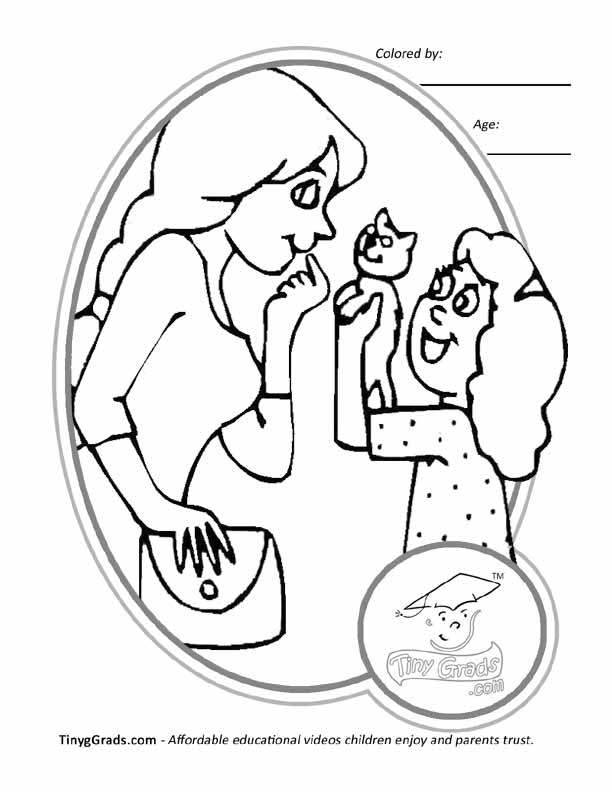 mum and daughter Colouring Pages