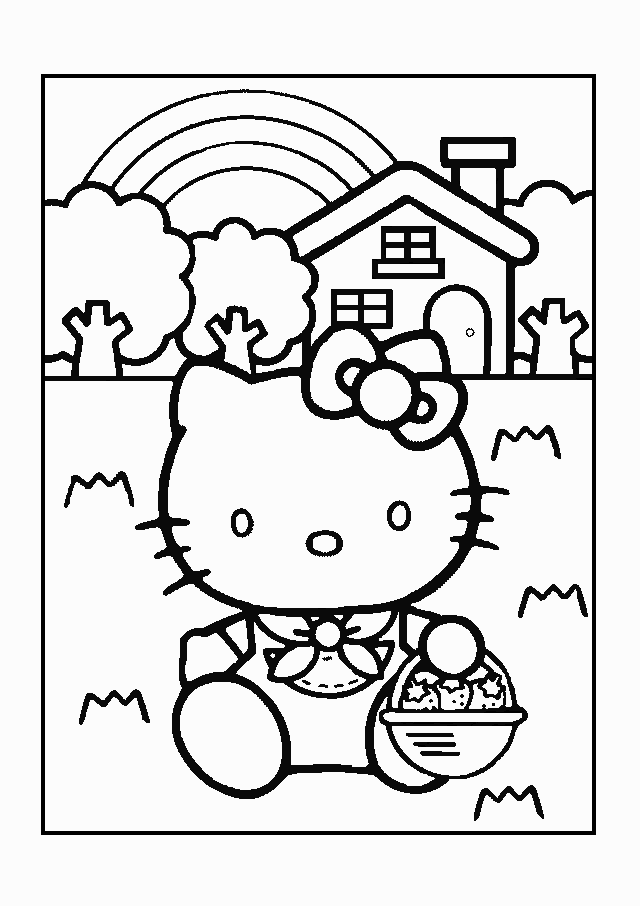 hello kitty Colouring Pages