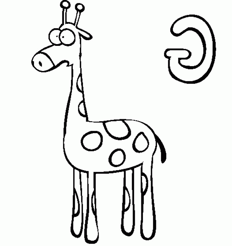 With The Letter G Giraffe Coloring Pages 
