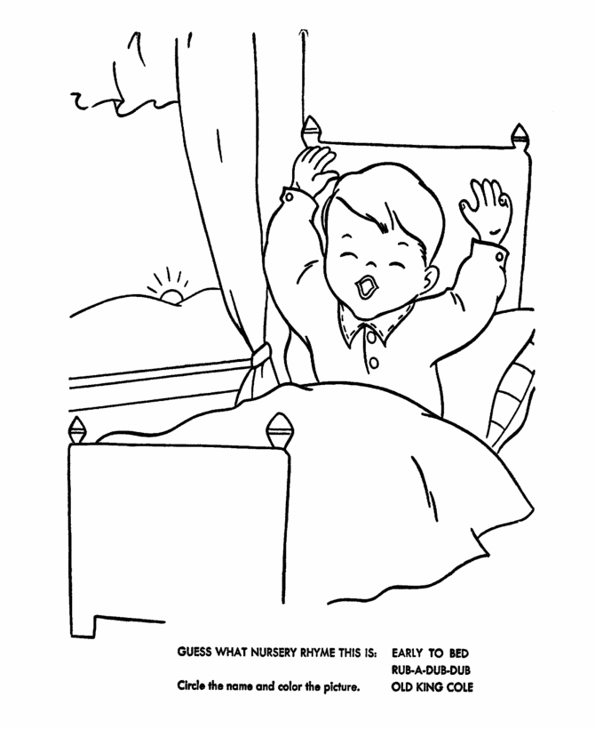 BlueBonkers: Nursery Rhymes Quiz Coloring Page Sheets - Early