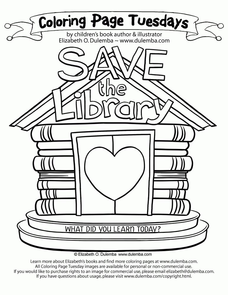  Coloring Page Tuesday! - Save the Library