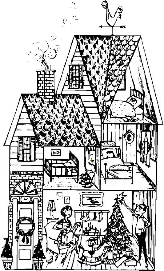 Houses to Color and Print for adults | girls and kids  house