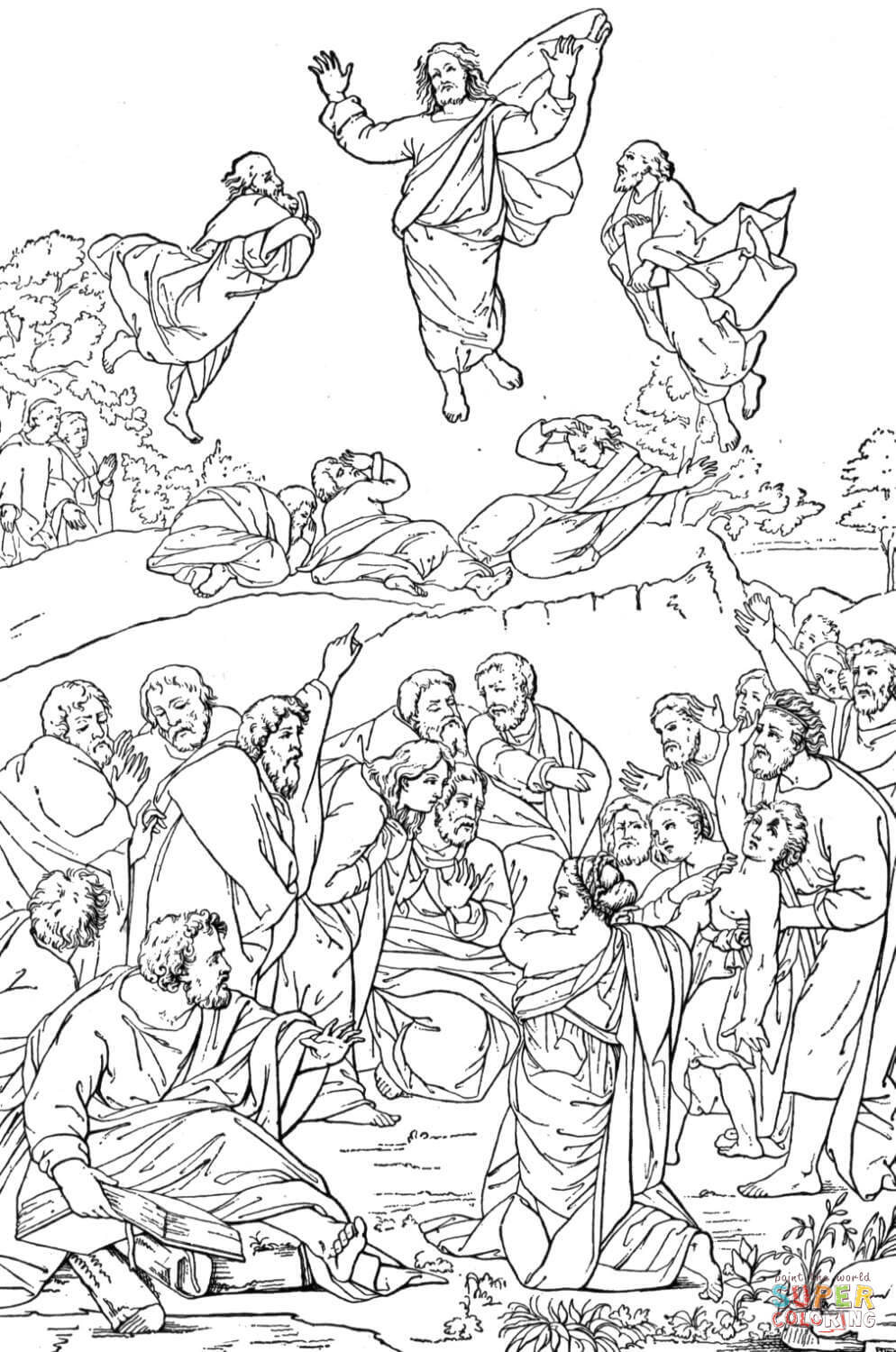 Transfiguration of Christ coloring page | Free Printable Coloring