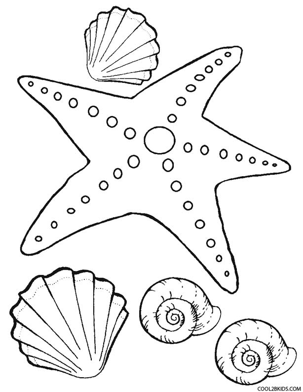 Printable Starfish| Coloring Pages for Kids | Cool2bKids