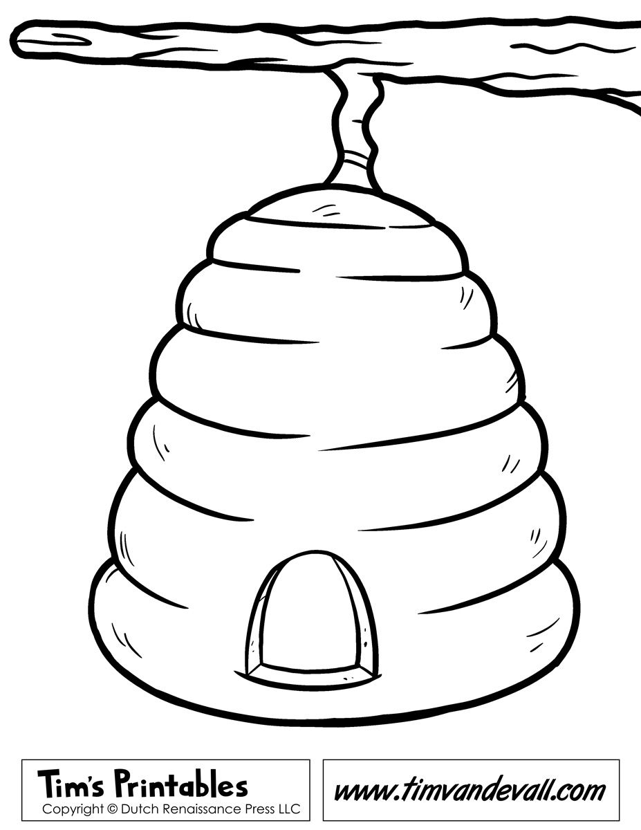 Free Beehive Coloring Page Download Free Beehive Coloring Page Png