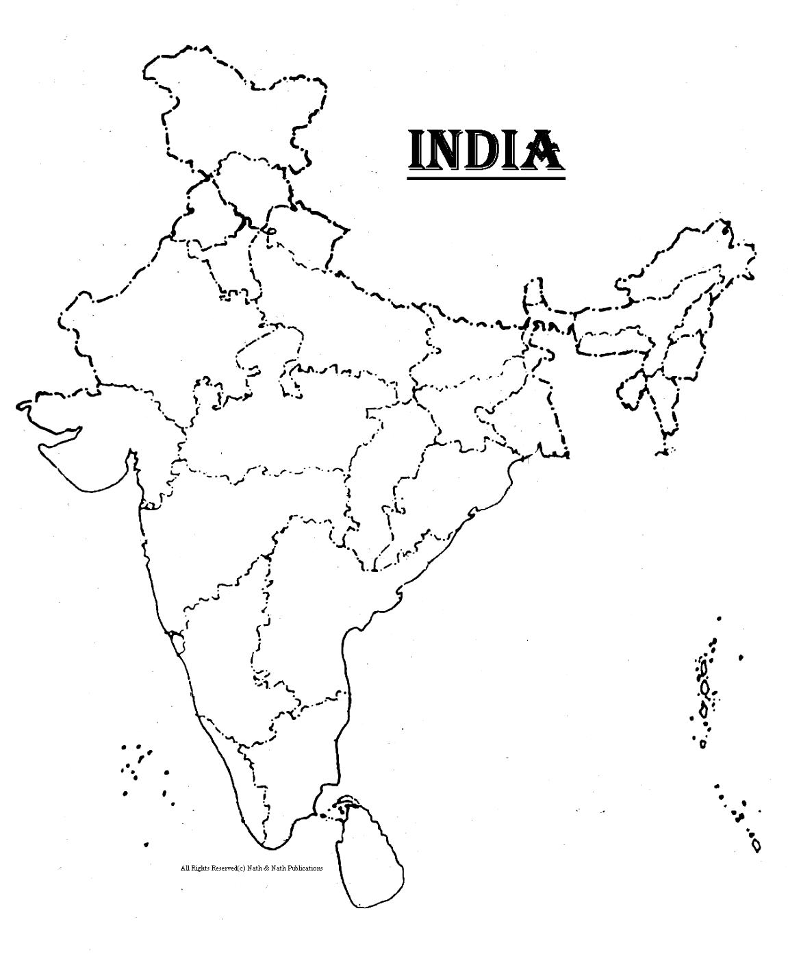 India Physical Map Blank Blank Political Map Of India - Clip Art Library