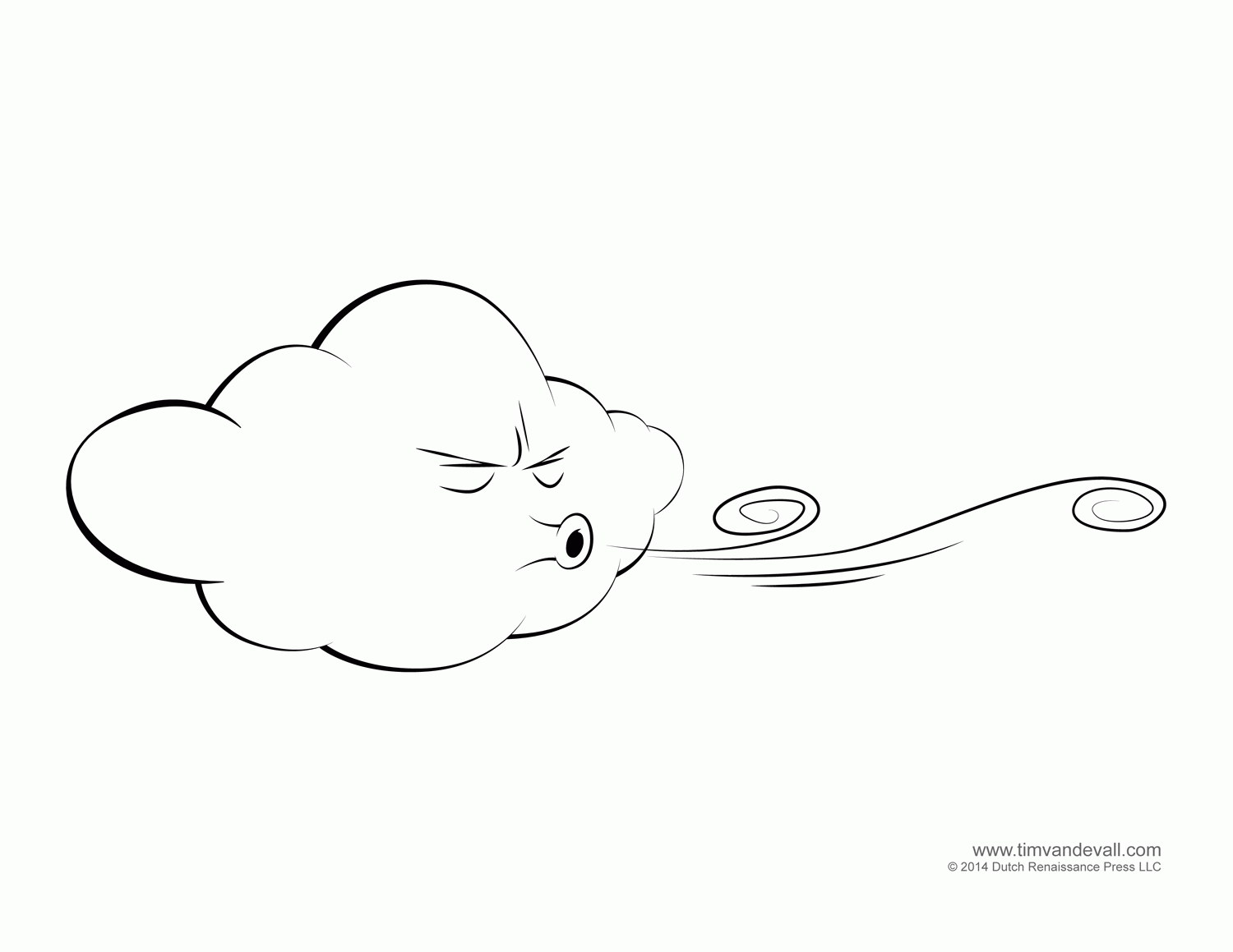 windy day coloring page
