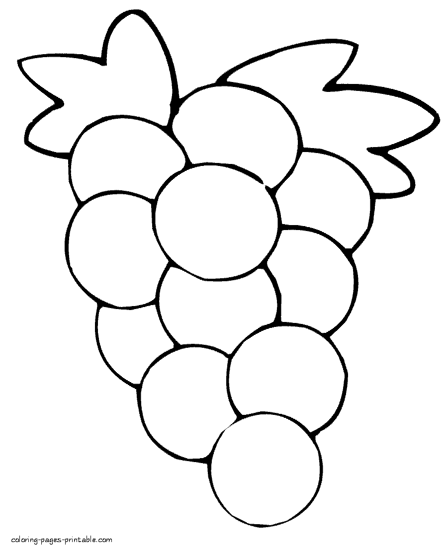 Free Grapes Coloring Page, Download Free Grapes Coloring Page png