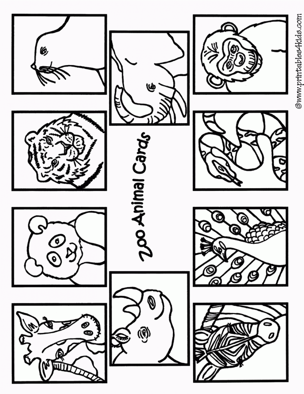 Free Zoo Animal Coloring Pages Printable, Download Free Zoo Animal