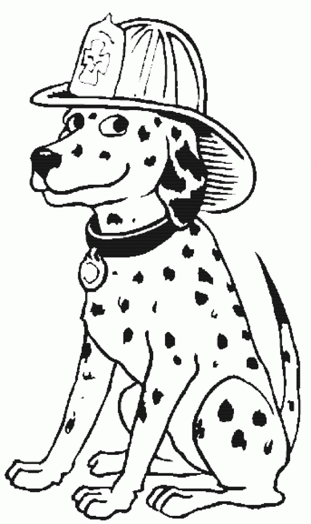 Fireman Dog Printable Coloring Pages | Extra Coloring Page