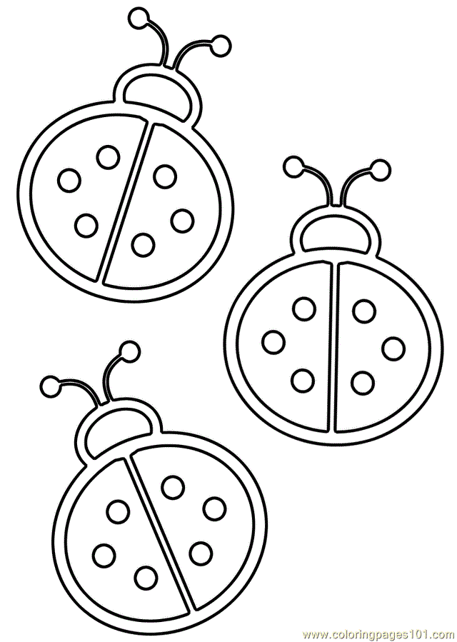 Coloring Pages Three ladybugs (Insects  ladybugs)| free printable