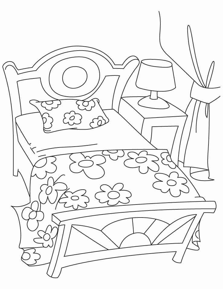 Bed coloring pages | Download Free Bed 
