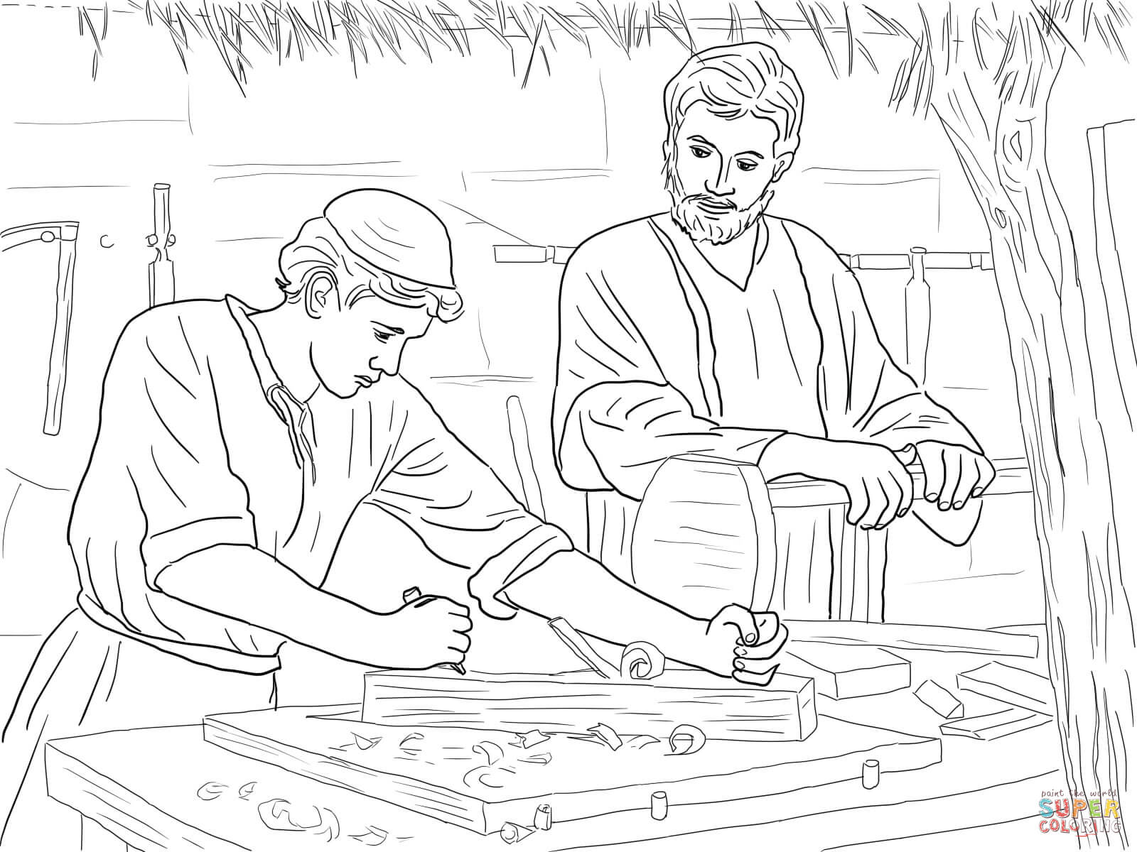 Jesus childhood coloring pages | Free Coloring Pages