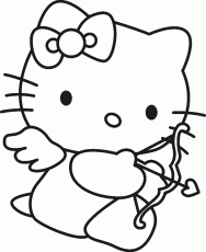 Print Hello Kitty Cupid Coloring Page Or Download Hello Kitty
