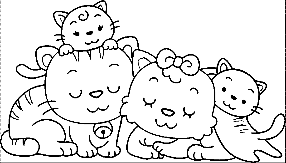 Free Animal Family Coloring Page, Download Free Animal Family ...