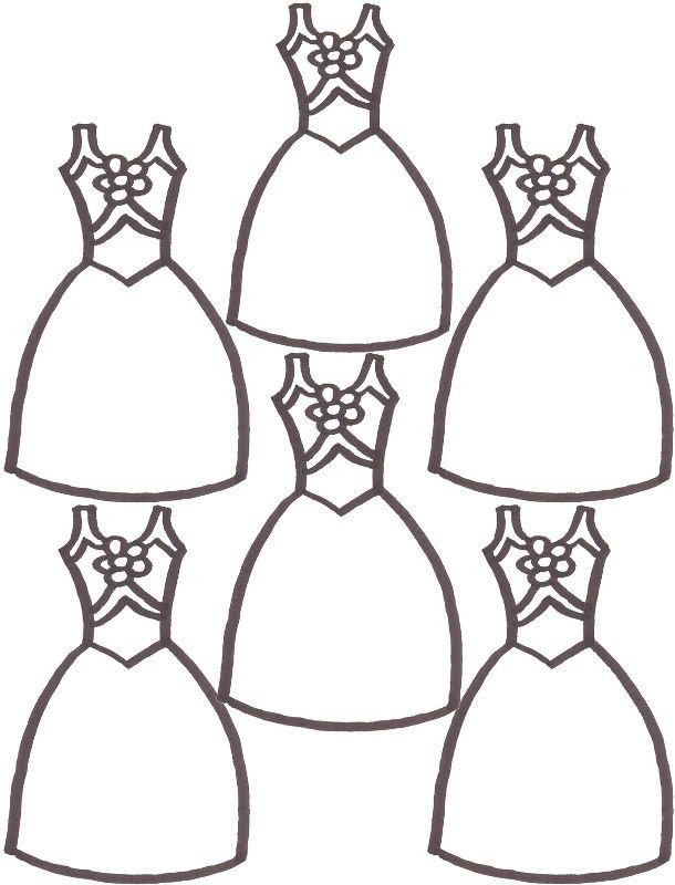 Cute dresses coloring page | Cute pages of KidsColoringPage.org