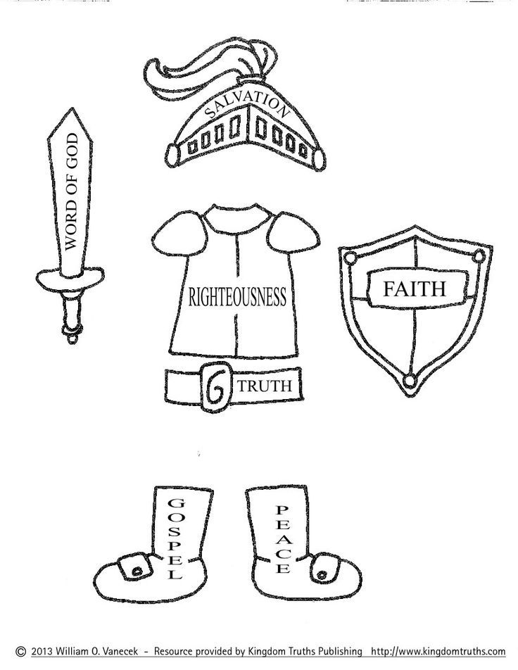 Armor Of God Coloring Page Clip Art Library