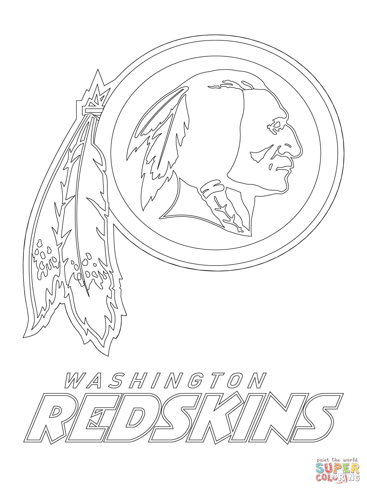Washington Redskins Logo coloring page | Free Printable Coloring Pages