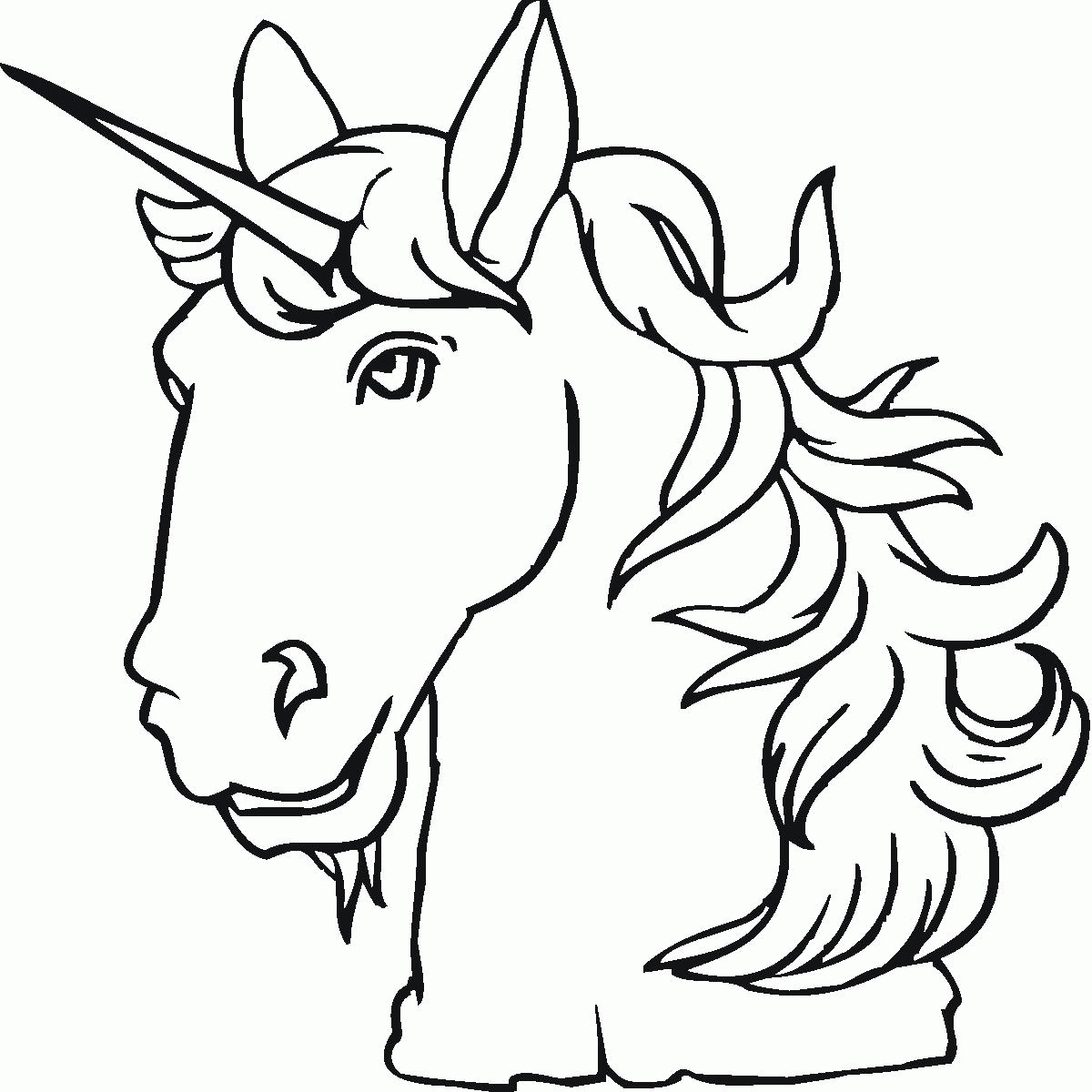 Free Unicorn Head Coloring Pages, Download Free Unicorn Head Coloring