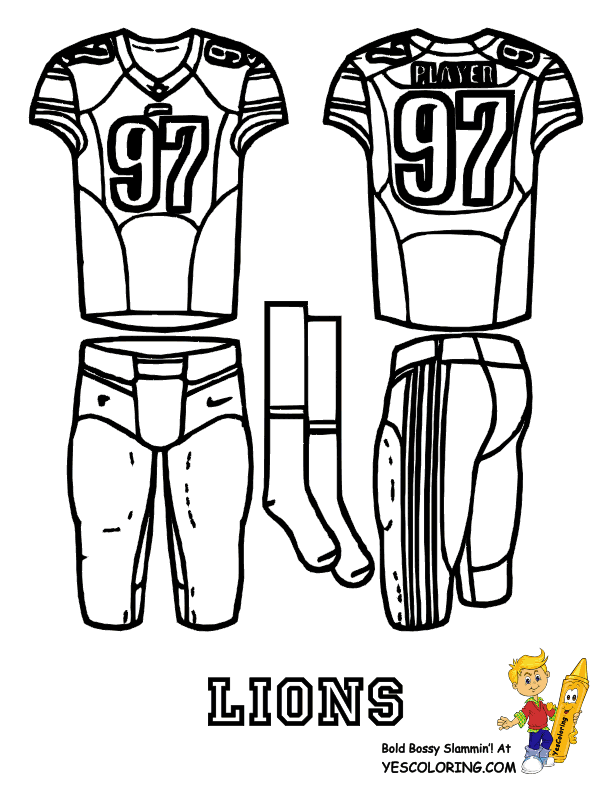 Football Uniform Coloring Page | Free | NFL | NFC Falcons