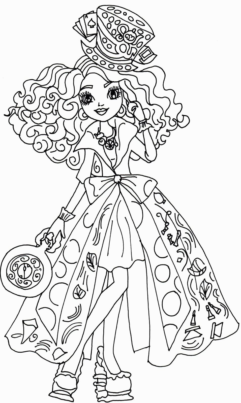 Free Printable Ever After High Coloring Pages: Madeline Hatter Way