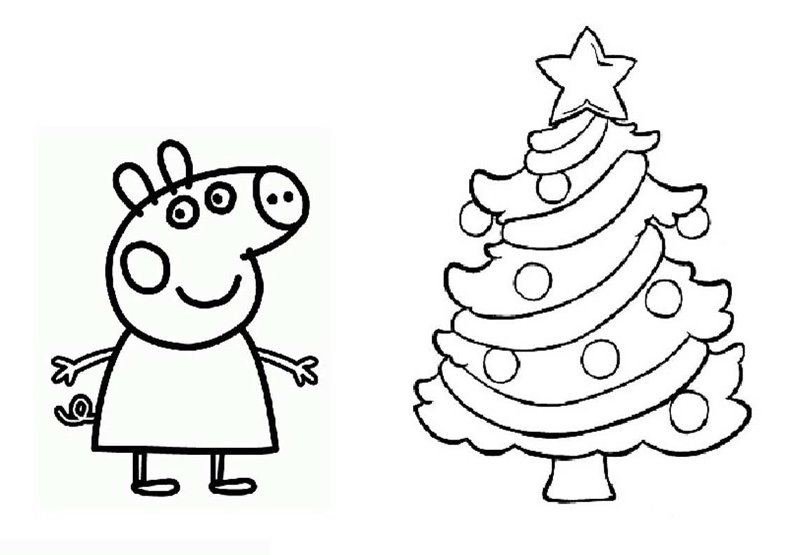 peppa pig christmas coloring pages - Clip Art Library