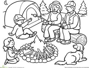Kids Camping | Coloring Pages for Kids and for Adults