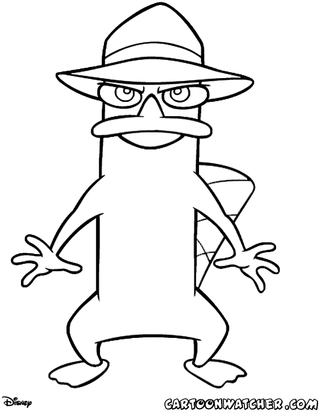 Secret Agent Perry Platypus Coloring Pages 
