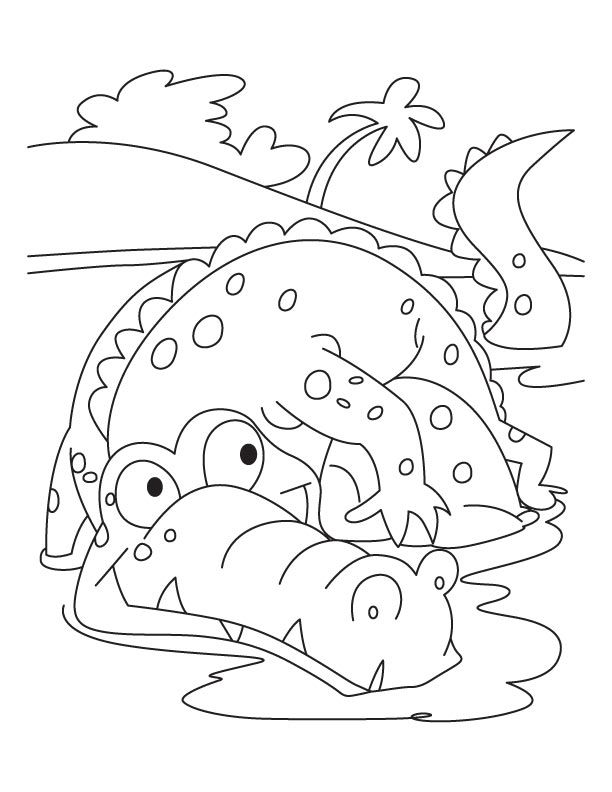 Frightened alligator coloring pages | Download Free Frightened