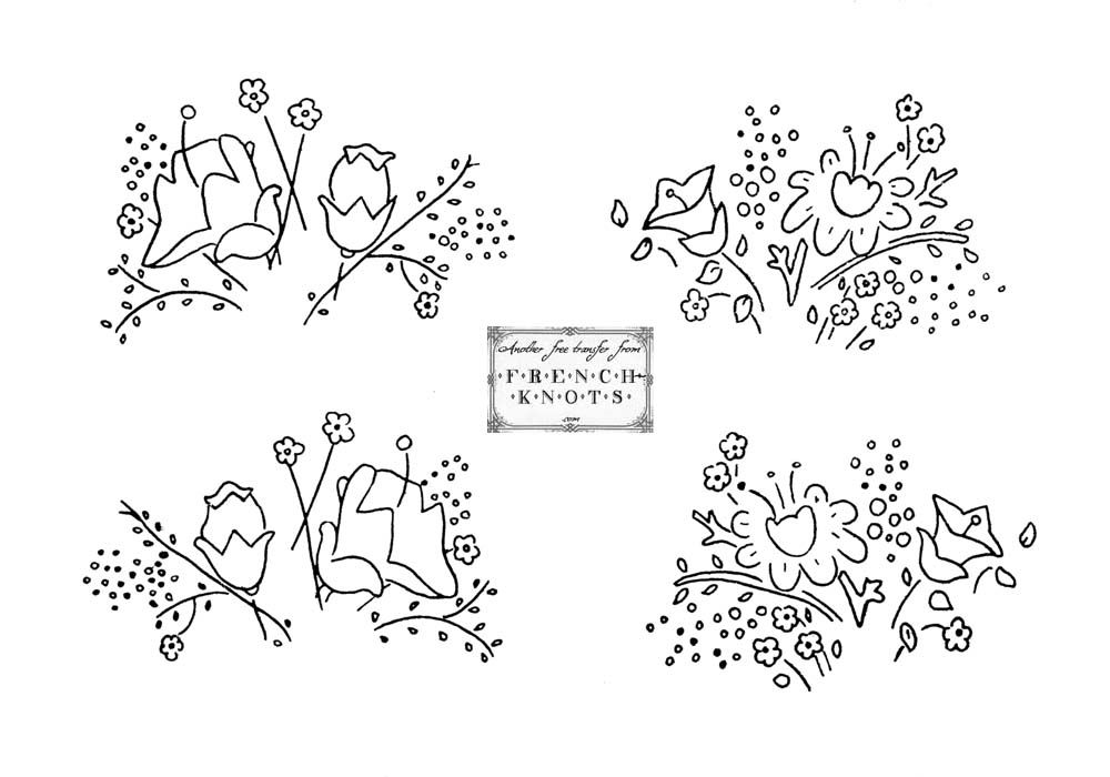 Free Embroidery Transfer Patterns – Vintage Flowers