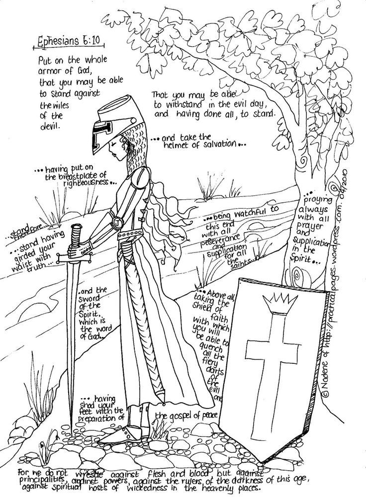 Full Armor of God (girls coloring page) | Its a girl thing!