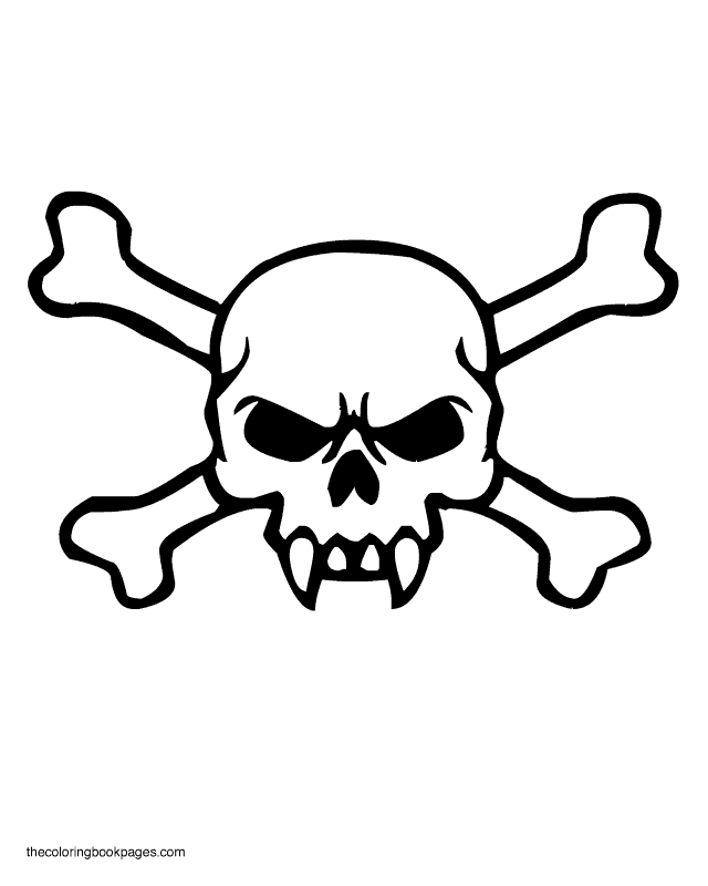 Skull and Crossbones - Skull Coloring Pages