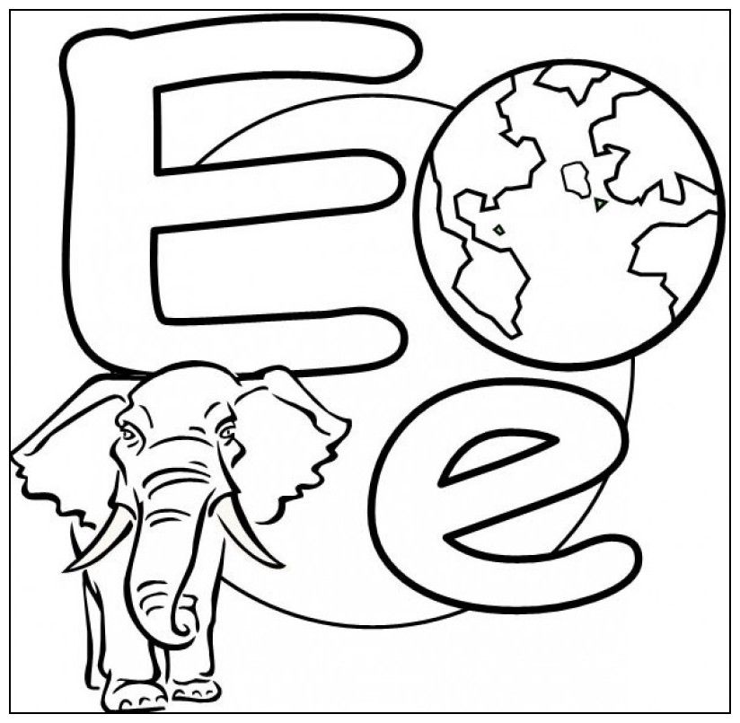 Free E Is For Elephant Coloring Page Download Free E Is For Elephant