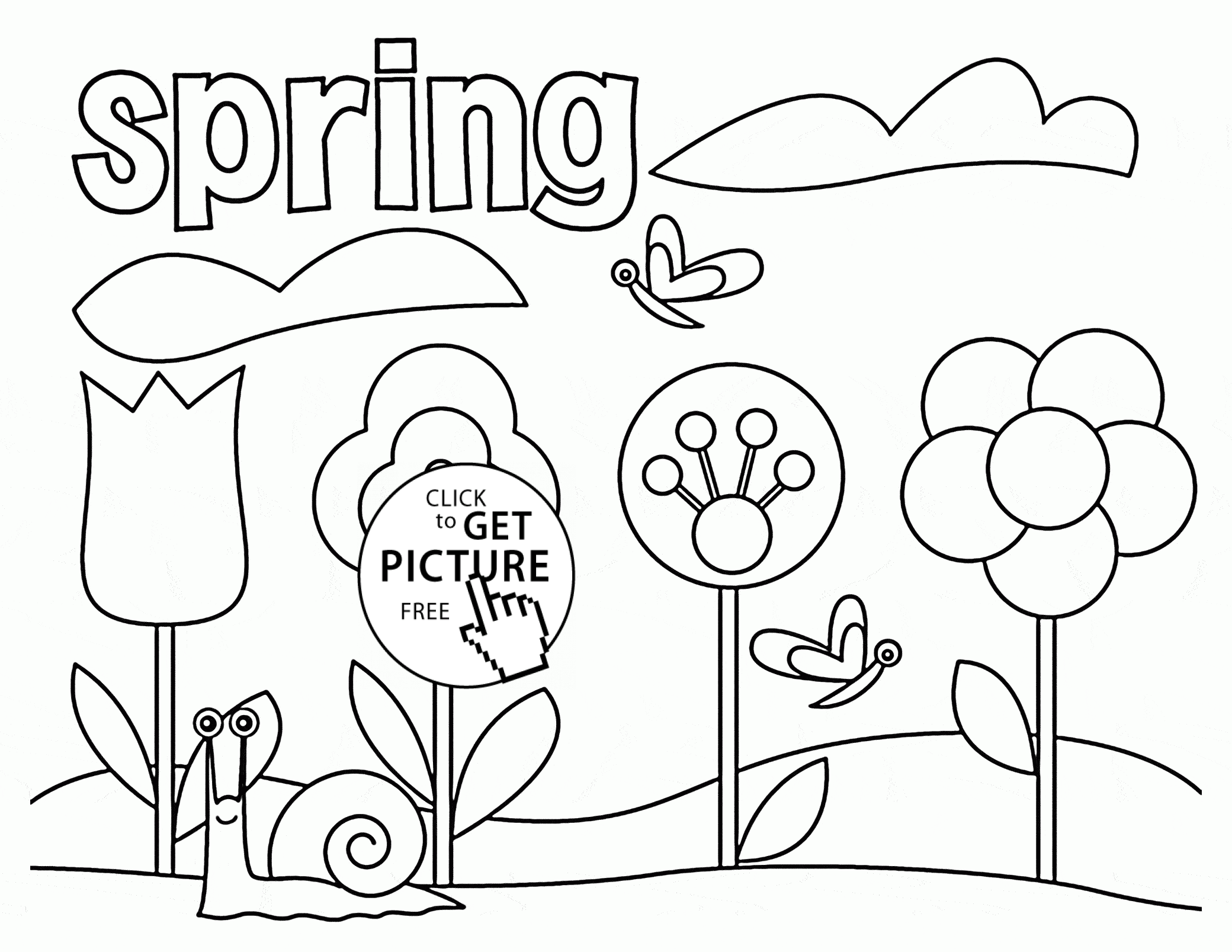 kindergarten spring coloring sheet   Clip Art Library