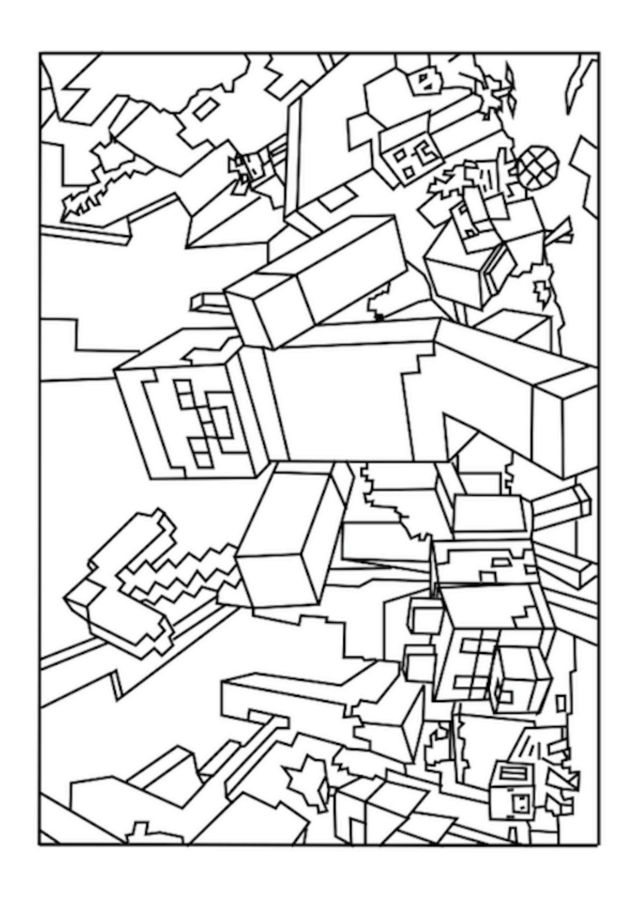 Minecraft World Colouring Pages Clip Art Library