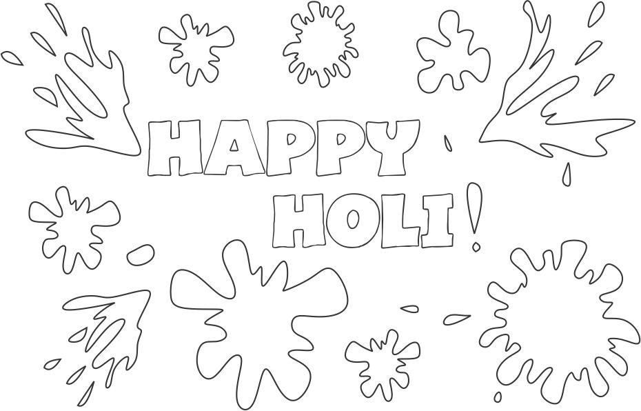 Printable Happy Holi Coloring Pages  Sheets For Students