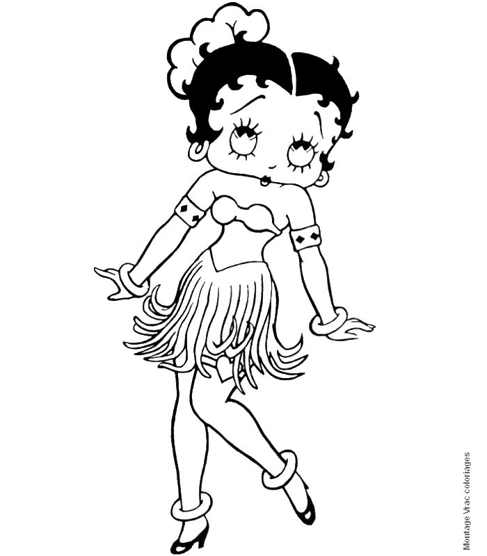 betty boop coloring birthday pages