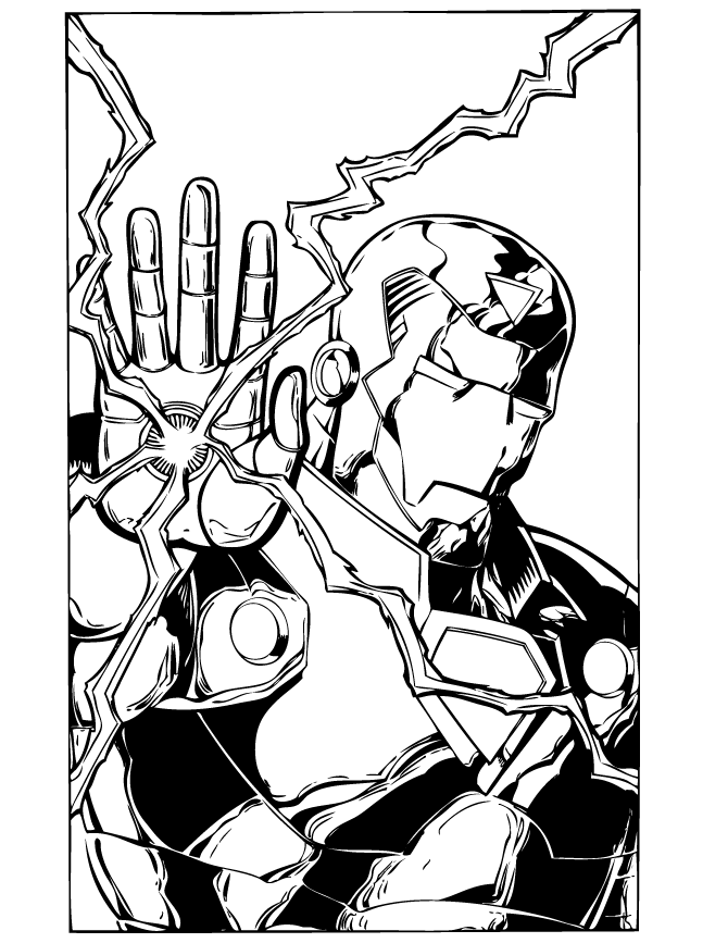 Marvel Comics Iron Man Coloring Page | HM Coloring Pages