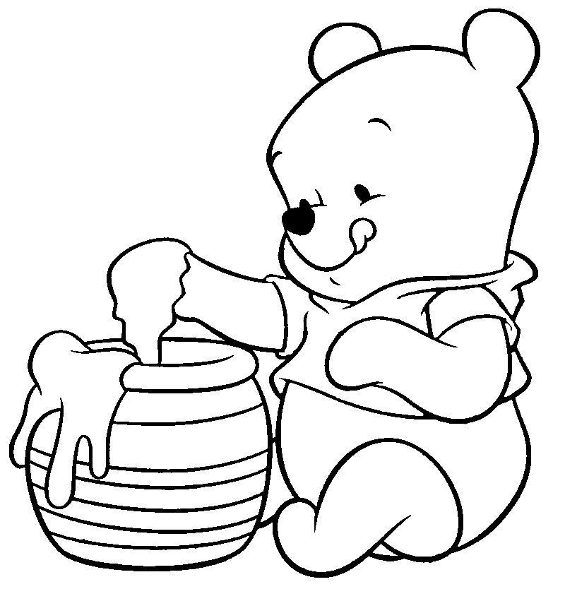 winnie the pooh babies clipart black and white