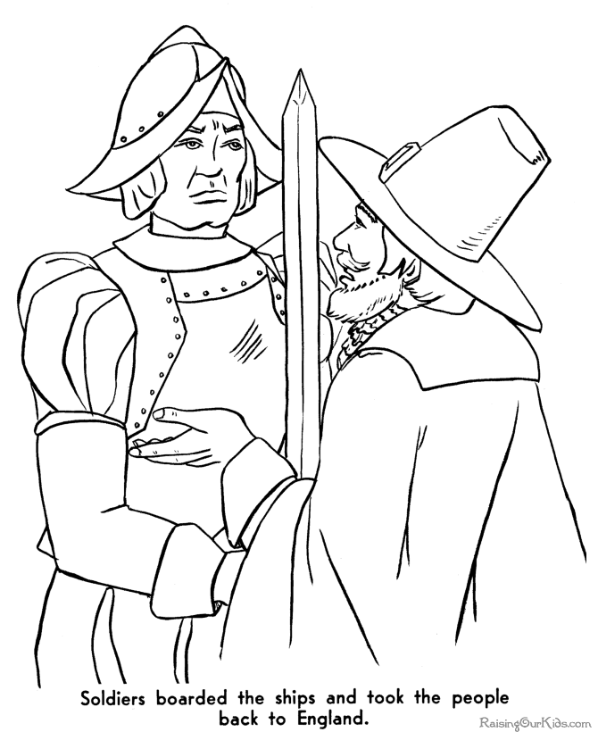 Pilgrim Colouring Pages