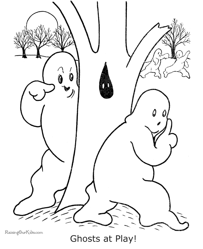 Ghost Halloween Coloring Pages