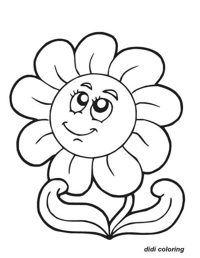 Didi coloring Page: printable smiling flower | Coloring Page for Kids