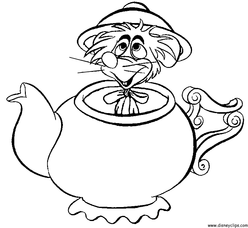 Free Alice In Wonderland Tea Party Coloring Pages Download Free Alice 