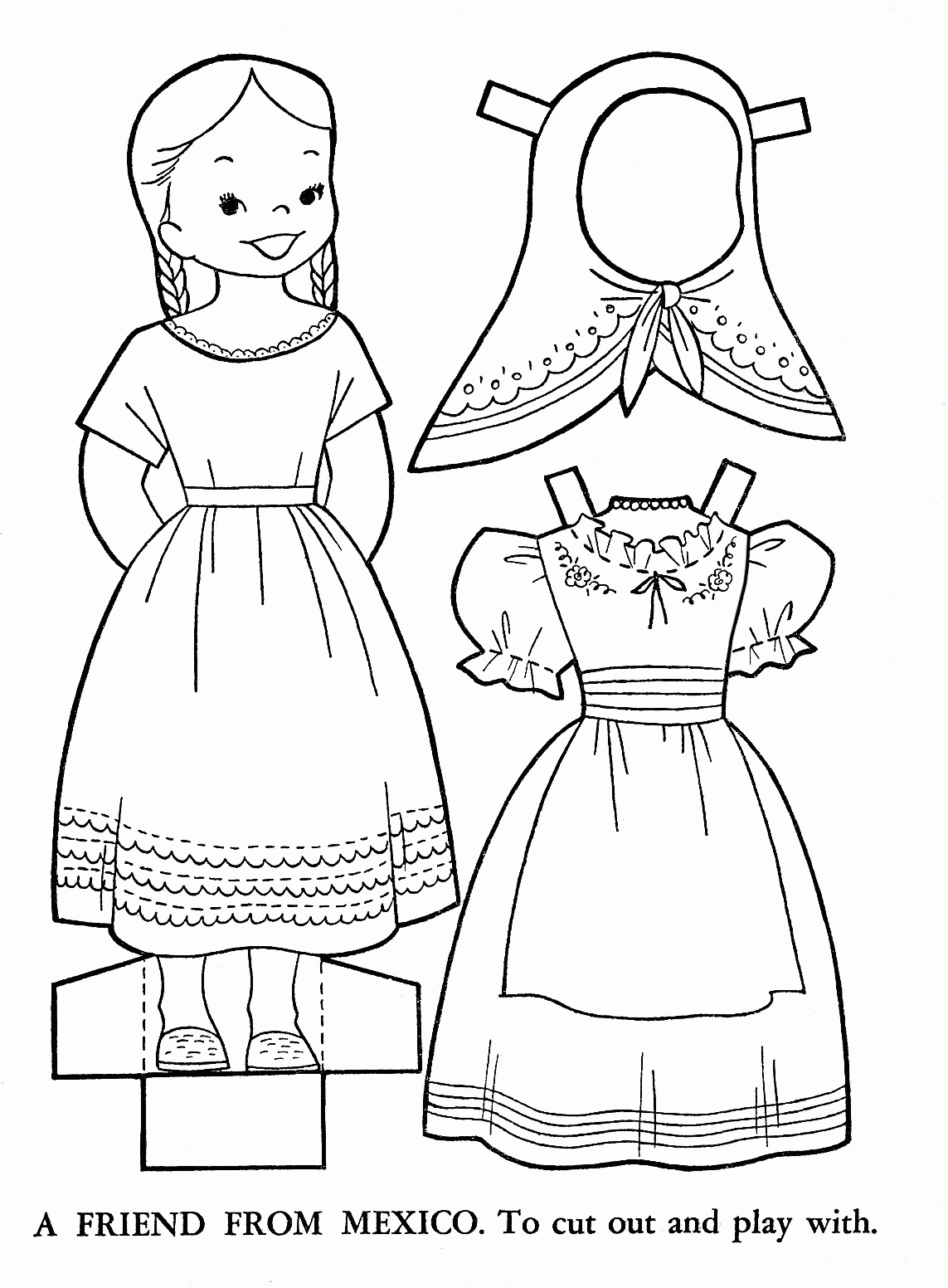 Preschool Christmas In Mexico Coloring Page Free Printable
